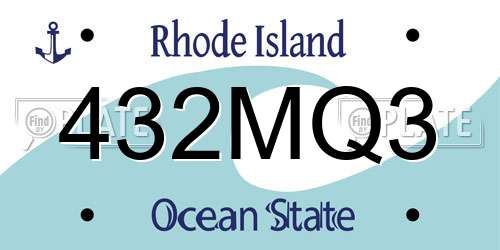 432MQ3 Rhode Island License Plate