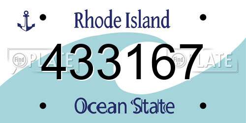 433167 Rhode Island License Plate