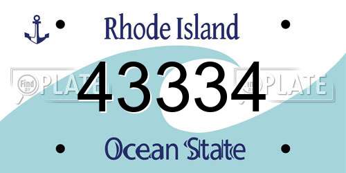 43334 Rhode Island License Plate