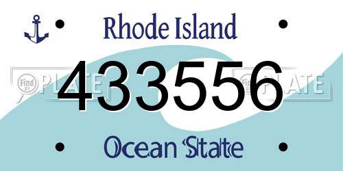 433556 Rhode Island License Plate