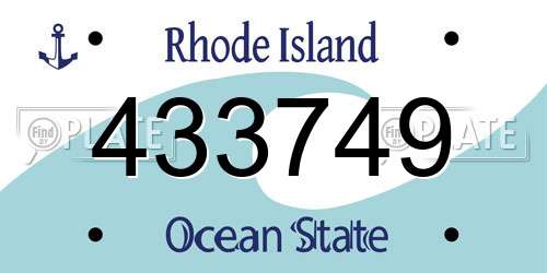433749 Rhode Island License Plate