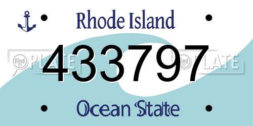 433797 Rhode Island License Plate