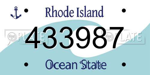 433987 Rhode Island License Plate