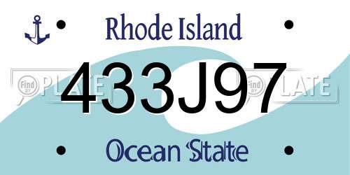 433J97 Rhode Island License Plate
