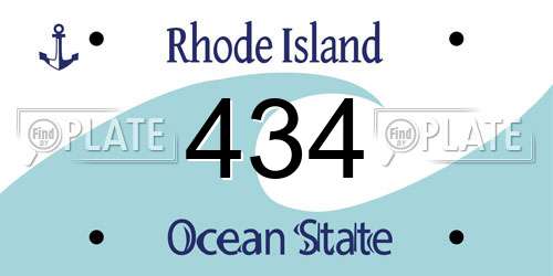 434 Rhode Island License Plate