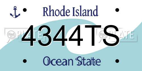 4344TS Rhode Island License Plate