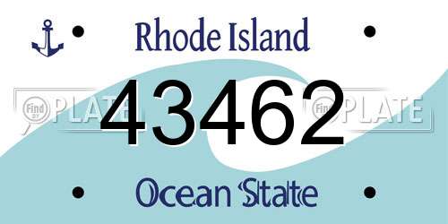 43462 Rhode Island License Plate