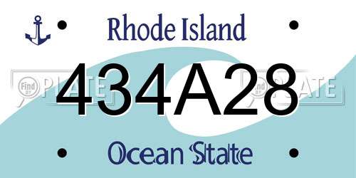 434A28 Rhode Island License Plate