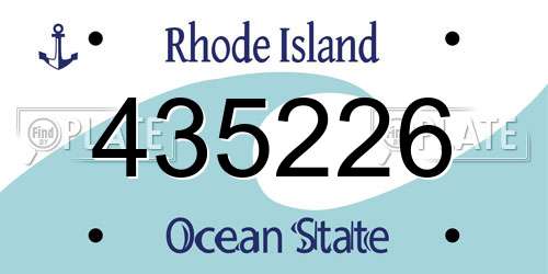 435226 Rhode Island License Plate
