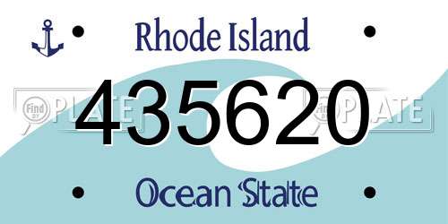 435620 Rhode Island License Plate