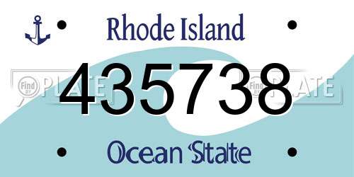 435738 Rhode Island License Plate