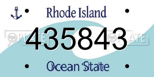 435843 Rhode Island License Plate