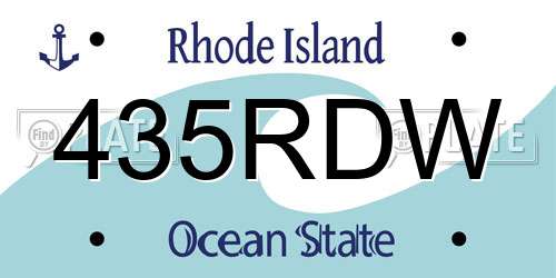 435RDW Rhode Island License Plate
