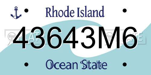 43643M6 Rhode Island License Plate