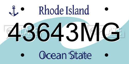 43643MG Rhode Island License Plate