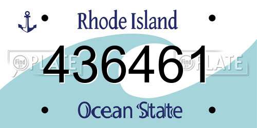 436461 Rhode Island License Plate