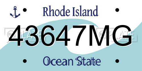 43647MG Rhode Island License Plate