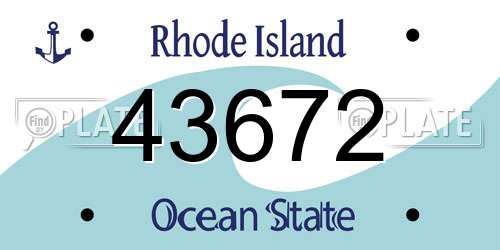 43672 Rhode Island License Plate