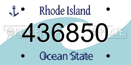436850 Rhode Island License Plate