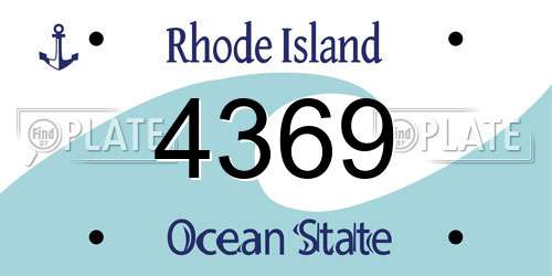 4369 Rhode Island License Plate