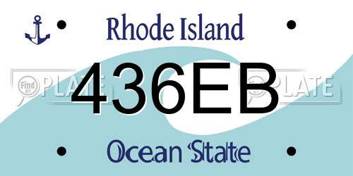 436EB Rhode Island License Plate