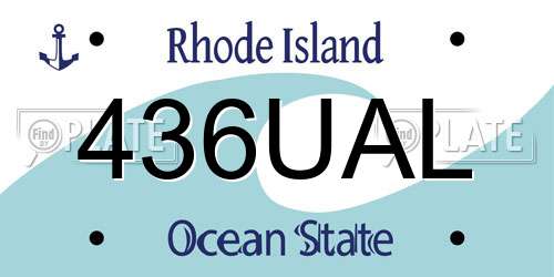 436UAL Rhode Island License Plate
