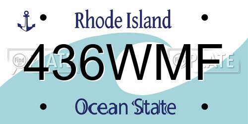 436WMF Rhode Island License Plate