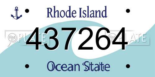 437264 Rhode Island License Plate