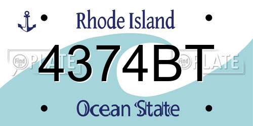 4374BT Rhode Island License Plate