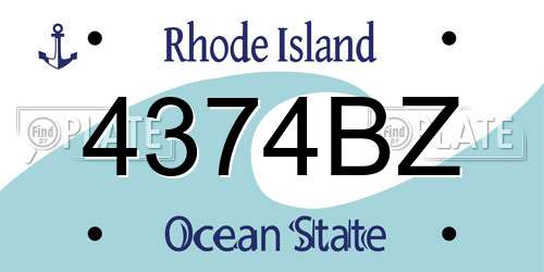 4374BZ Rhode Island License Plate