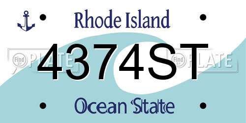 4374ST Rhode Island License Plate