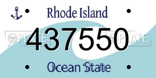437550 Rhode Island License Plate