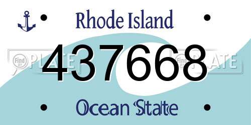 437668 Rhode Island License Plate