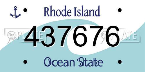 437676 Rhode Island License Plate