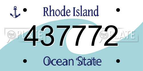 437772 Rhode Island License Plate