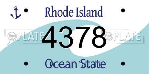 4378 Rhode Island License Plate