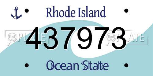437973 Rhode Island License Plate