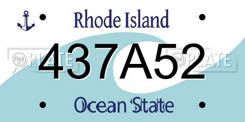 437A52 Rhode Island License Plate
