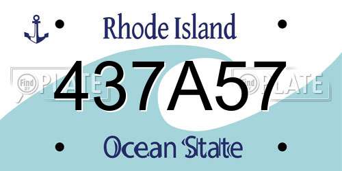 437A57 Rhode Island License Plate
