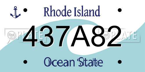 437A82 Rhode Island License Plate