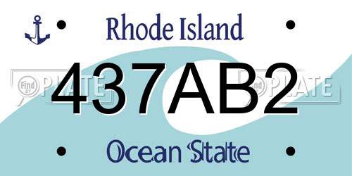 437AB2 Rhode Island License Plate