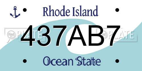 437AB7 Rhode Island License Plate