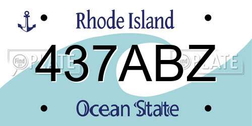 437ABZ Rhode Island License Plate