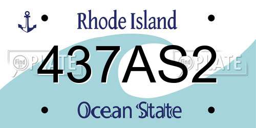 437AS2 Rhode Island License Plate