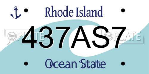 437AS7 Rhode Island License Plate