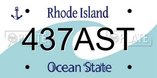 437AST Rhode Island License Plate
