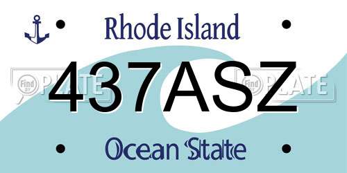 437ASZ Rhode Island License Plate