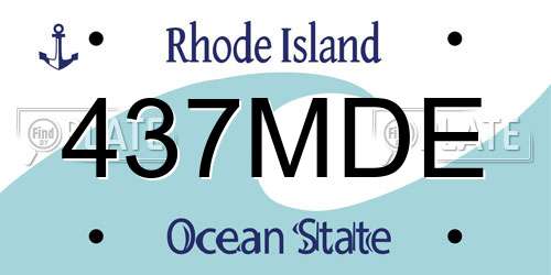 437MDE Rhode Island License Plate