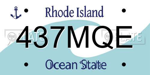 437MQE Rhode Island License Plate