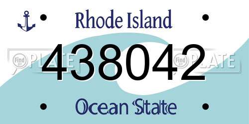 438042 Rhode Island License Plate